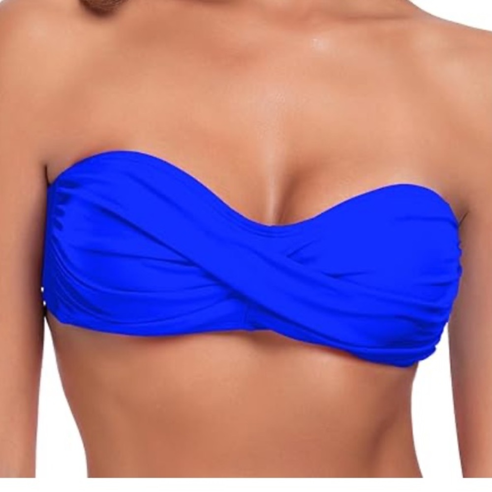 ABS Allen Schwartz Blue Bandeau Top